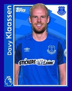 Sticker Davy Klaassen - Premier League Inglese 2017-2018 n. 102 - Topps