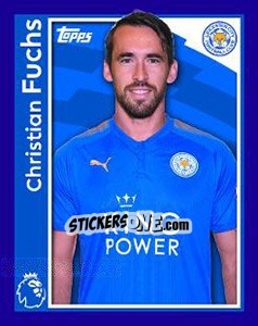 Sticker Christian Fuchs - Premier League Inglese 2017-2018 n. 129 - Topps