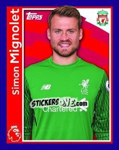 Sticker Simon Mignolet - Premier League Inglese 2017-2018 - Topps