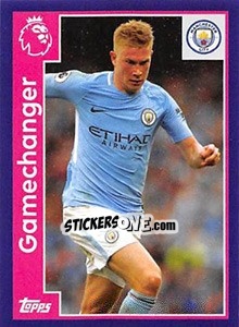 Sticker Kevin De Bruyne - Premier League Inglese 2017-2018 n. 161 - Topps