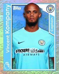 Sticker Vincent Kompany - Premier League Inglese 2017-2018 n. 180 - Topps