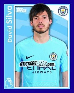 Sticker David Silva - Premier League Inglese 2017-2018 n. 185 - Topps