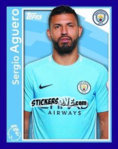 Sticker Sergio Aguero - Premier League Inglese 2017-2018 n. 188 - Topps