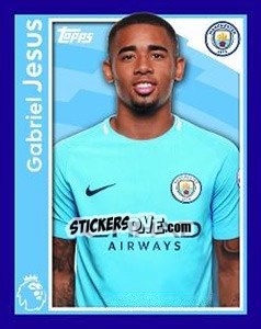 Sticker Gabriel Jesus - Premier League Inglese 2017-2018 - Topps