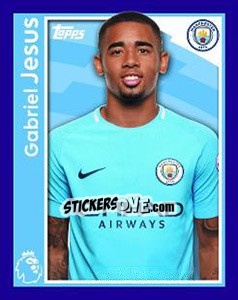 Sticker Gabriel Jesus - Premier League Inglese 2017-2018 n. 189 - Topps