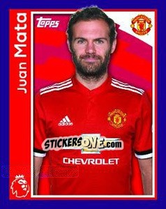 Sticker Juan Mata - Premier League Inglese 2017-2018 - Topps