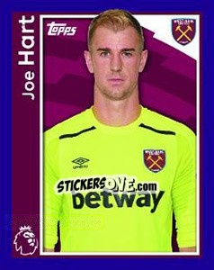 Sticker Joe Hart - Premier League Inglese 2017-2018 n. 312 - Topps