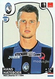 Sticker Hans Hateboer - Calciatori 2017-2018 n. 12 - Panini