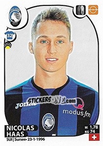 Sticker Nicolas Haas - Calciatori 2017-2018 n. 18 - Panini