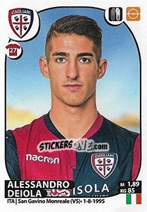 Cromo Alessandro Deiola - Calciatori 2017-2018 - Panini