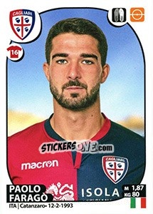 Sticker Paolo Faragò - Calciatori 2017-2018 n. 105 - Panini