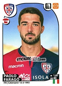 Figurina Paolo Faragò - Calciatori 2017-2018 - Panini