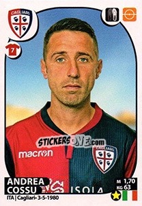 Cromo Andrea Cossu - Calciatori 2017-2018 n. 106 - Panini