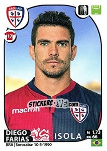 Sticker Diego Farias - Calciatori 2017-2018 n. 110 - Panini