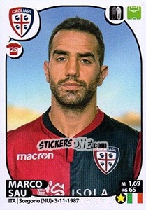 Sticker Marco Sau - Calciatori 2017-2018 n. 111 - Panini