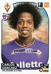 Sticker Carlos Sánchez - Calciatori 2017-2018 n. 185 - Panini