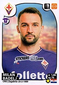 Sticker Milan Badelj - Calciatori 2017-2018 n. 186 - Panini