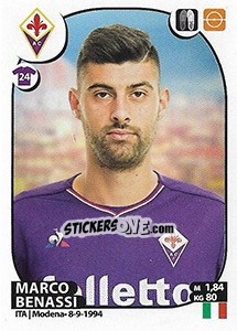 Sticker Marco Benassi - Calciatori 2017-2018 n. 188 - Panini