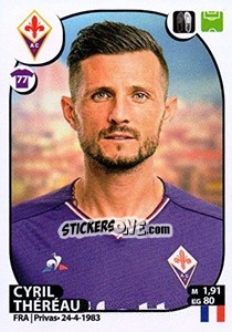 Sticker Cyril Théréau - Calciatori 2017-2018 n. 195 - Panini