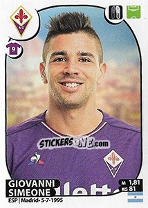 Sticker Giovanni Simeone - Calciatori 2017-2018 n. 196 - Panini