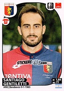 Figurina Santiago Gentiletti - Calciatori 2017-2018 - Panini