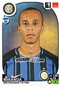 Figurina Miranda - Calciatori 2017-2018 - Panini