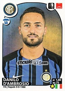 Sticker Danilo D'Ambrosio - Calciatori 2017-2018 - Panini