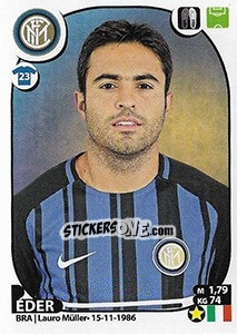Sticker Éder - Calciatori 2017-2018 n. 278 - Panini