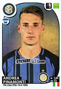 Sticker Andrea Pinamonti - Calciatori 2017-2018 - Panini