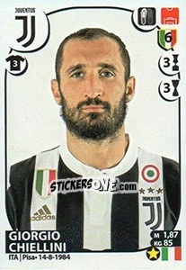 Figurina Giorgio Chiellini - Calciatori 2017-2018 - Panini