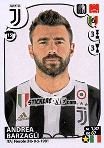 Figurina Andrea Barzagli - Calciatori 2017-2018 - Panini