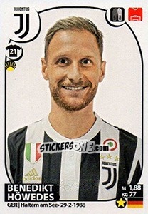 Sticker Benedikt Höwedes - Calciatori 2017-2018 n. 293 - Panini