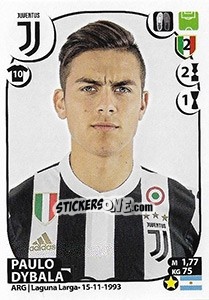 Sticker Paulo Dybala - Calciatori 2017-2018 n. 306 - Panini