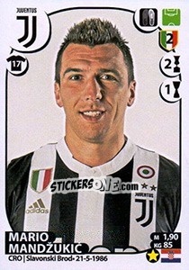 Sticker Mario Mandžukic - Calciatori 2017-2018 n. 307 - Panini