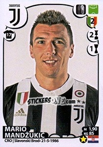 Figurina Mario Mandžukic - Calciatori 2017-2018 - Panini