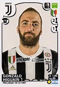 Sticker Gonzalo Higuaín - Calciatori 2017-2018 n. 308 - Panini