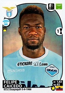 Sticker Felipe Caicedo - Calciatori 2017-2018 n. 335 - Panini