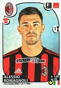 Sticker Alessio Romagnoli - Calciatori 2017-2018 n. 344 - Panini