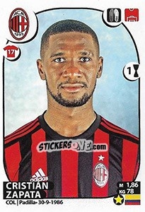 Figurina Cristián Zapata - Calciatori 2017-2018 - Panini