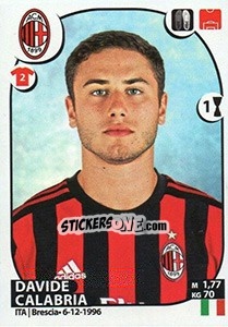Sticker Davide Calabria - Calciatori 2017-2018 n. 352 - Panini