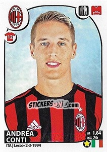 Sticker Andrea Conti - Calciatori 2017-2018 n. 353 - Panini