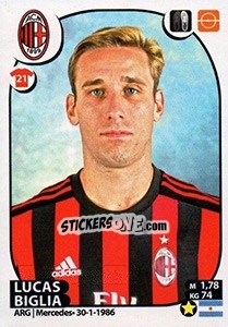 Sticker Lucas Biglia - Calciatori 2017-2018 n. 356 - Panini