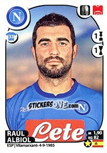 Sticker Raúl Albiol - Calciatori 2017-2018 - Panini