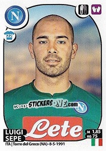 Sticker Luigi Sepe - Calciatori 2017-2018 n. 375 - Panini