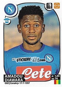 Sticker Amadou Diawara - Calciatori 2017-2018 n. 383 - Panini