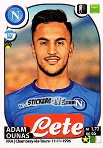 Figurina Adam Ounas - Calciatori 2017-2018 - Panini