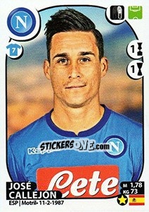 Sticker José Callejón - Calciatori 2017-2018 - Panini