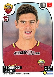 Cromo Federico Fazio - Calciatori 2017-2018 - Panini