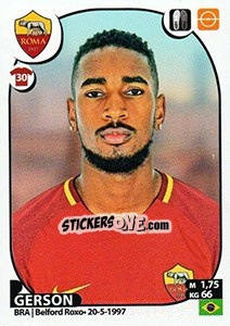 Sticker Gerson - Calciatori 2017-2018 n. 408 - Panini