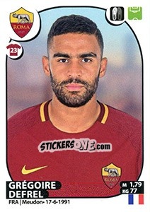 Sticker Grégoire Defrel - Calciatori 2017-2018 - Panini